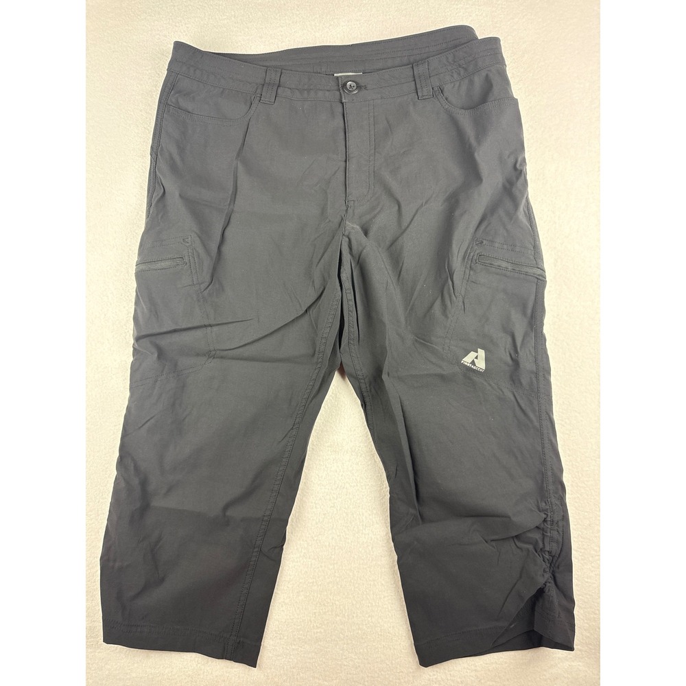 Eddie Bauer First Ascent Women's 14 Guide Capri Pants Black Hiking Technical